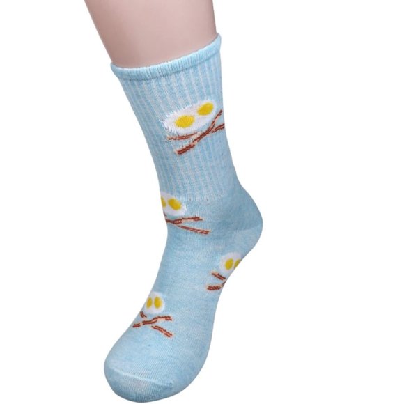 **3/$15* Mens Fun Bacon & Eggs Crew Socks - Picture 4 of 5